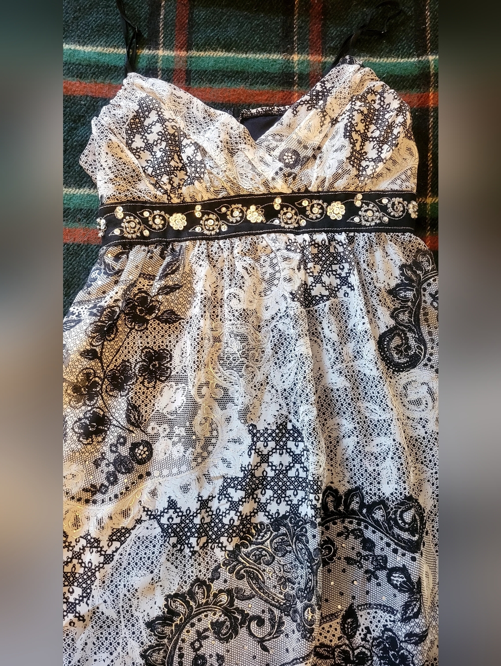 Caren Desiree Baby Doll Dress with Adjustable Spaghetti Straps. Size 14 - Picture 9 of 9